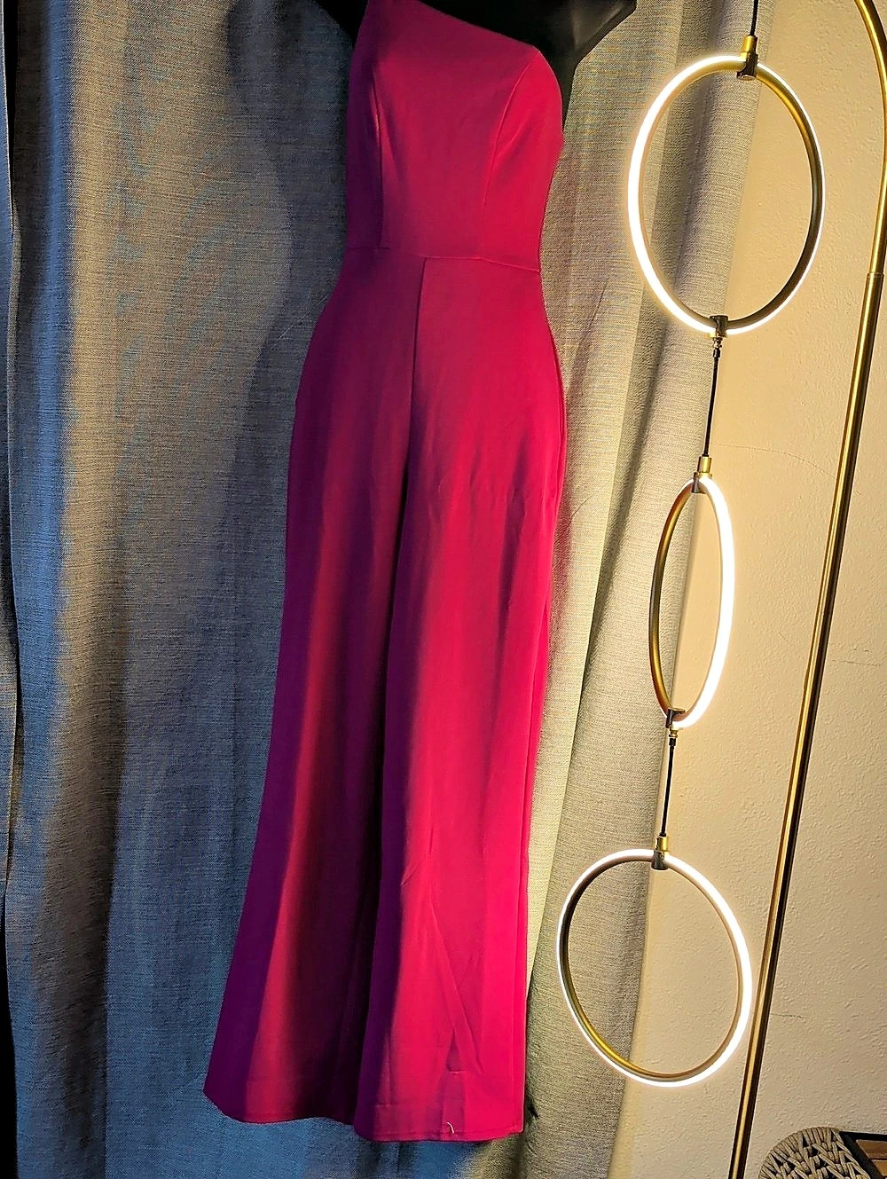 Crystal Sky Pink One-Shoulder Maxi Dress Womens Size XS Cocktail Party